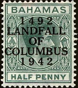 Stamp, Overprinted in Black, Bahamas,  