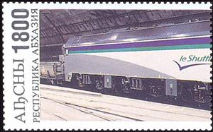 Stamp, Euro Tunnel Train, Cinderellas,  , Locomotives, Railways