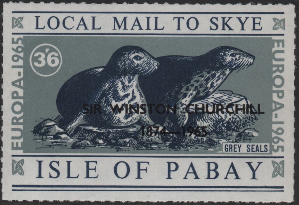 Grey Seals overprinted "Sir Winston Churchill 1874 - 1965"