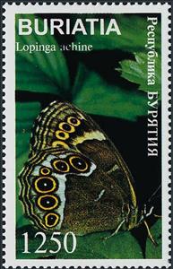 Stamp, Lopinga achine, Cinderellas,  , Butterflies