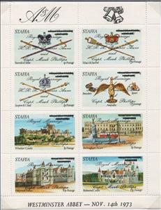 Mini Sheet, Royal Wedding overprint, Cinderellas,  , Royalty, Weddings