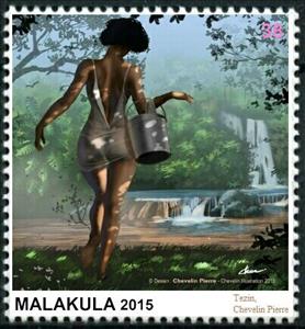 Stamp, Tezin, Chevelin Pierre, Cinderellas,  , Illustrators, Women
