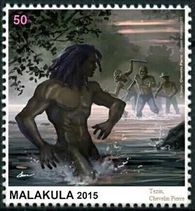 Stamp, Tezin, Chevelin Pierre, Cinderellas,  , Illustrators, Men, Nudes, People