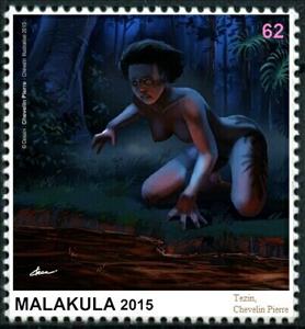 Stamp, Tezin, Chevelin Pierre, Cinderellas,  , Illustrators, Nudes, People, Women