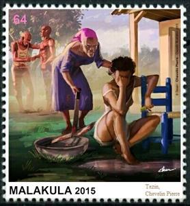 Stamp, Tezin, Chevelin Pierre, Cinderellas,  , Illustrators, Men, People, Women