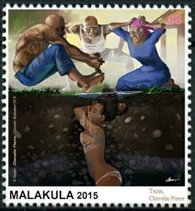 Stamp, Tezin, Chevelin Pierre, Cinderellas,  , Illustrators, Men, People, Women