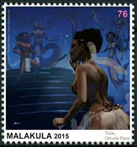 Stamp, Tezin, Chevelin Pierre, Cinderellas,  , Illustrators, Men, Nudes, People, Women