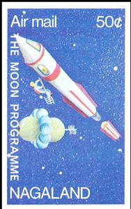 Stamp, The Moon Programme (Air Mail), Cinderellas,  , Rockets, Spacecrafts