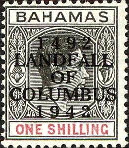 Stamp, Overprinted in Black, Bahamas,  