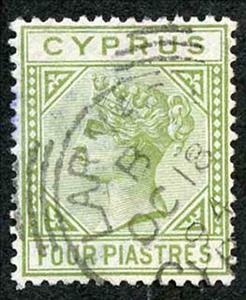 Stamp, Queen Victoria, Cyprus,  