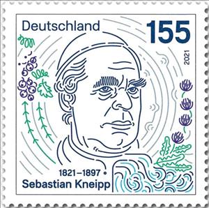 Stamp, Sebastian Kneipp, Pastor and Healer, 200th Anniversary, Germany, Federal Republic,  , Clergy, Famous People, Healthcare