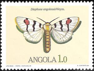 Stamp, Cherry Spot (Diaphone angolensis), Angola,  , Butterflies