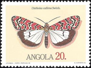 Stamp, (Utetheisa callima), Angola,  , Butterflies