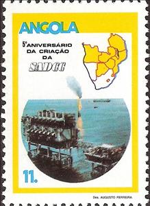 Stamp, 5th Anniversary of Establishment of S. A. D. C. C., Angola,  