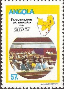Stamp, 5th Anniversary of Establishment of S. A. D. C. C., Angola,  