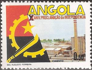 Stamp, 10th Anniversary of the Proclamation of Independence, Angola,  