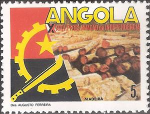 Stamp, 10th Anniversary of the Proclamation of Independence, Angola,  