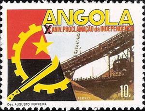 Stamp, 10th Anniversary of the Proclamation of Independence, Angola,  