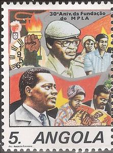 Stamp, 30th Anniversary of the Foundation of M.P.L.A., Angola,  