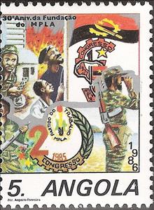 Stamp, 30th Anniversary of the Foundation of M.P.L.A., Angola,  