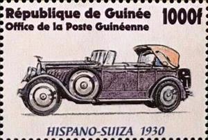 Stamp, 1930 Hispano-Suiza, Guinea,  , Cars