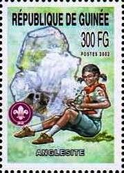 Stamp, Anglesite, Guinea,  , Minerals, Scouting