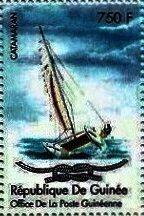 Stamp, Catamaran, Guinea,  , Sailing Ships, Ships