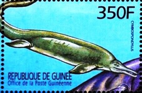 Stamp, Cymbospondylus, Guinea,  , Animals (Fauna), Dinosaurs, Prehistorical Animals