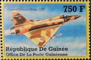 Stamp, Dassault-Breguet Mirage 2000 C, Guinea,  , Aircraft, Aviation