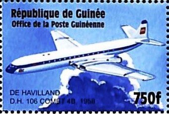 Stamp, De Havilland D.H. 106 Comet 48 (1958), Guinea,  , Aircraft