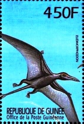 Stamp, Eudimorphodon, Guinea,  , Animals (Fauna), Dinosaurs, Prehistorical Animals
