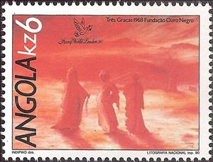 Stamp, Painting of Angola, Angola,  , Paintings