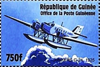 Stamp, Junkers G-24 "Uppland" (1925), Guinea,  , Aircraft