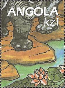 Stamp, International Year of Literacy, Angola,  , Elephants, International Years