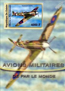 Souvenir Sheet, Supermarine Spitfire, Guinea,  , Aircraft, Aviation