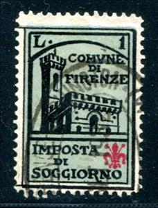 Stamp, City of Florence Local Tourist Tax, Italy,  