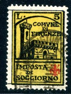 Stamp, City of Florence Local Tourist Tax, Italy,  