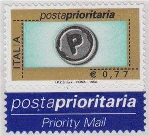 Stamp, Priority Mail, Italy,  , Letters (Alphabet)