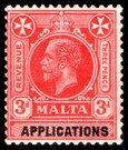 Stamp, King George V, Malta,  , Crowns and Coronets, Famous People, Heads of State, Kings, Men, Royalty