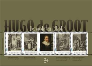 Souvenir Sheet, Hugo de Groot, Netherlands- Personalized stamps,  
