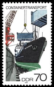 Stamp, Loading on ship, Germany, Democratic Republic,  