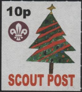 Stamp, Christmas tree, Personalized and Private Mail Stamps,  , Christmas, Scouting