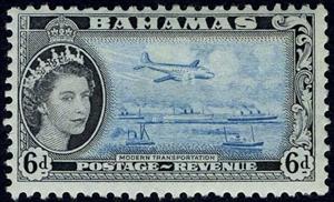 Stamp, Modern Transportation, Bahamas,  , Heads of State, Ships, Aviation, Queens, Transport, Aircrafts