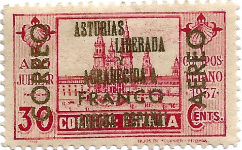 Compostela Holy Year with Asturias overprint (Typographed)