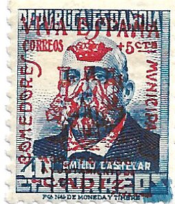 Emilio Castelar y Ripoll with Cadiz overprint (Typographed