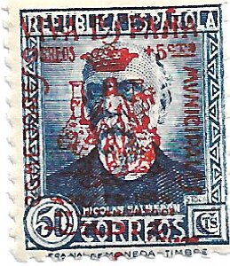 Nicolas Salmeron with Cadiz overprint (Typographed)