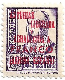 Queen Isabel I with Asturias overprint (Typographed)