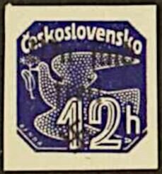 Czechoslovak Dove in Flight, overprinted