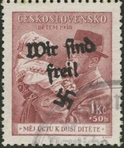 Tomáš Garrigue Masaryk with Child, overprinted