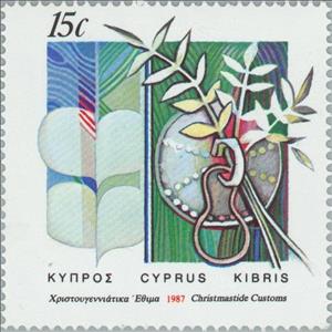 Stamp, Christmas customs on New Year's Day, Cyprus,  , Christmas